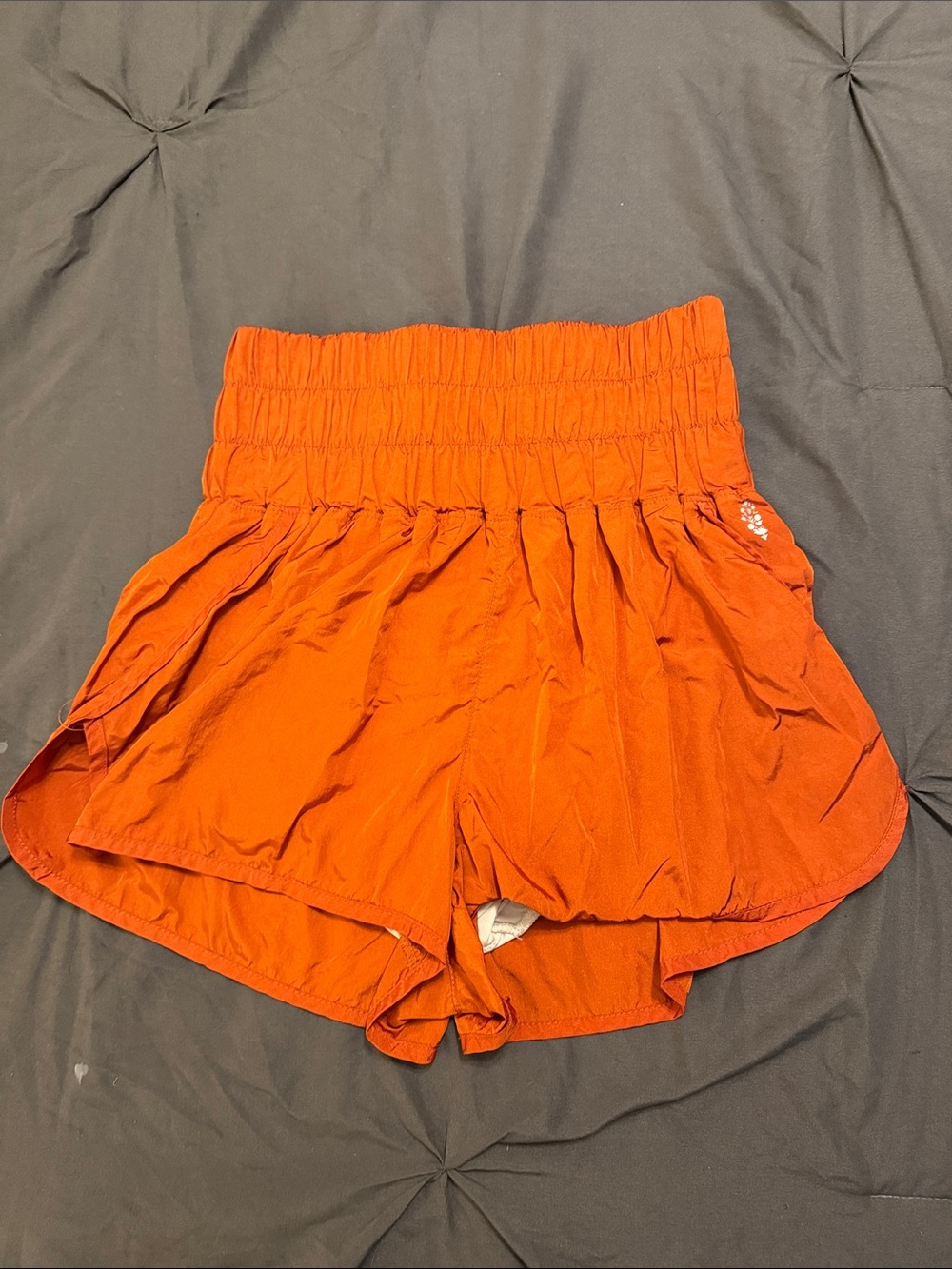 FP Movement by Free People Orange Smocked Waist Athletic Shorts